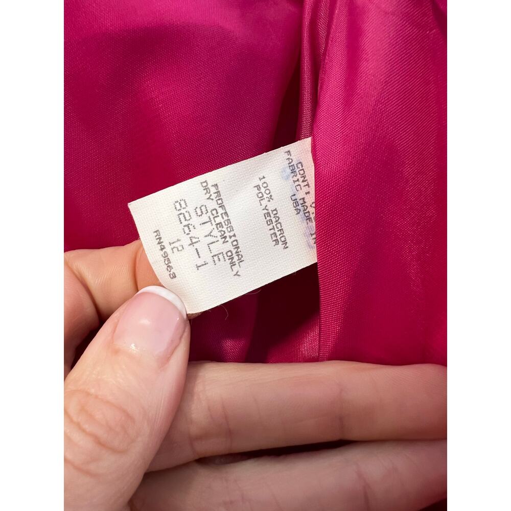 Victor Costa Fuchsia Strapless Evening Gown with Black Coat - Picture 8 of 16